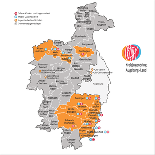 KJR Landkreiskarte - wo sind Trägerschaften des KJR