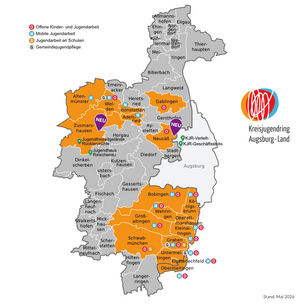 KJR Landkreiskarte - wo sind Trägerschaften des KJR