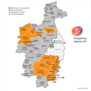 KJR Landkreiskarte - wo sind Trägerschaften des KJR